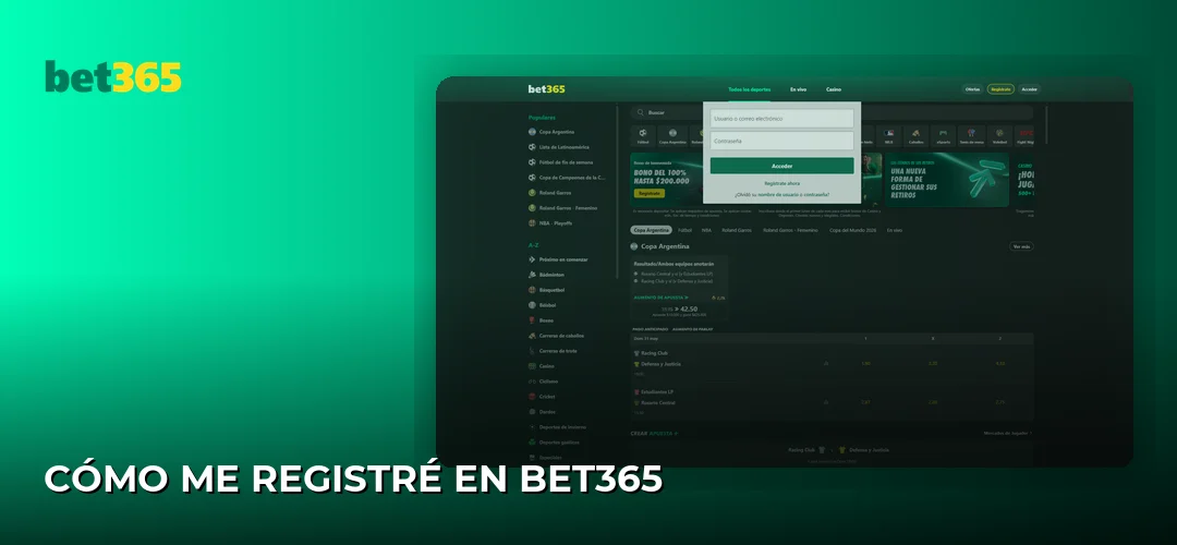 Cómo Me Registré en Bet365