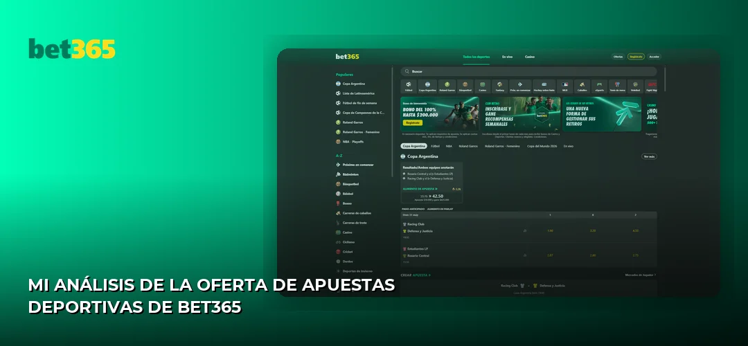 Mi Análisis de la Oferta de Apuestas Deportivas de Bet365